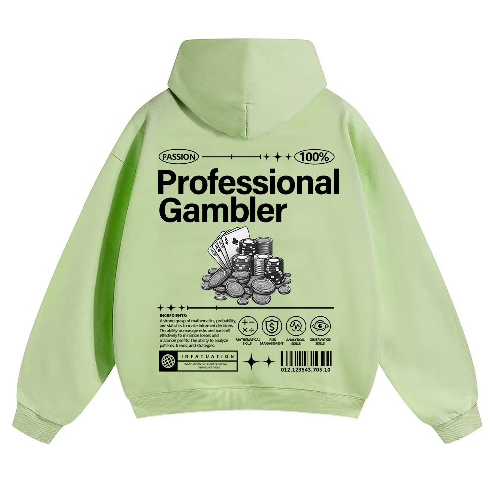 Professional Gambler Unisex Solid Color Hoodie wearishow