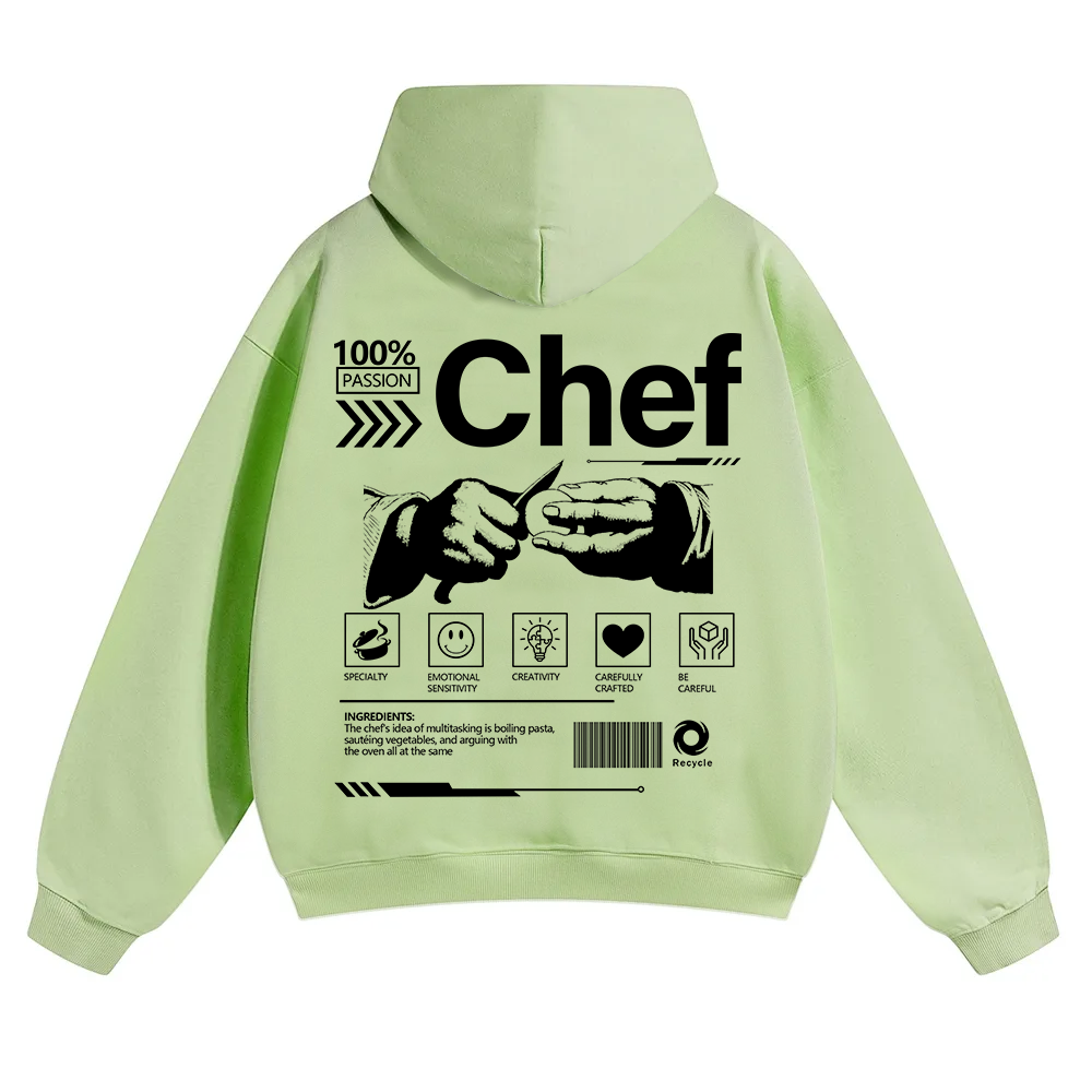 Chef Unisex Solid Color Hoodie wearishow