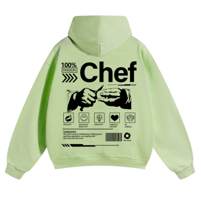 Chef Unisex Solid Color Hoodie wearishow