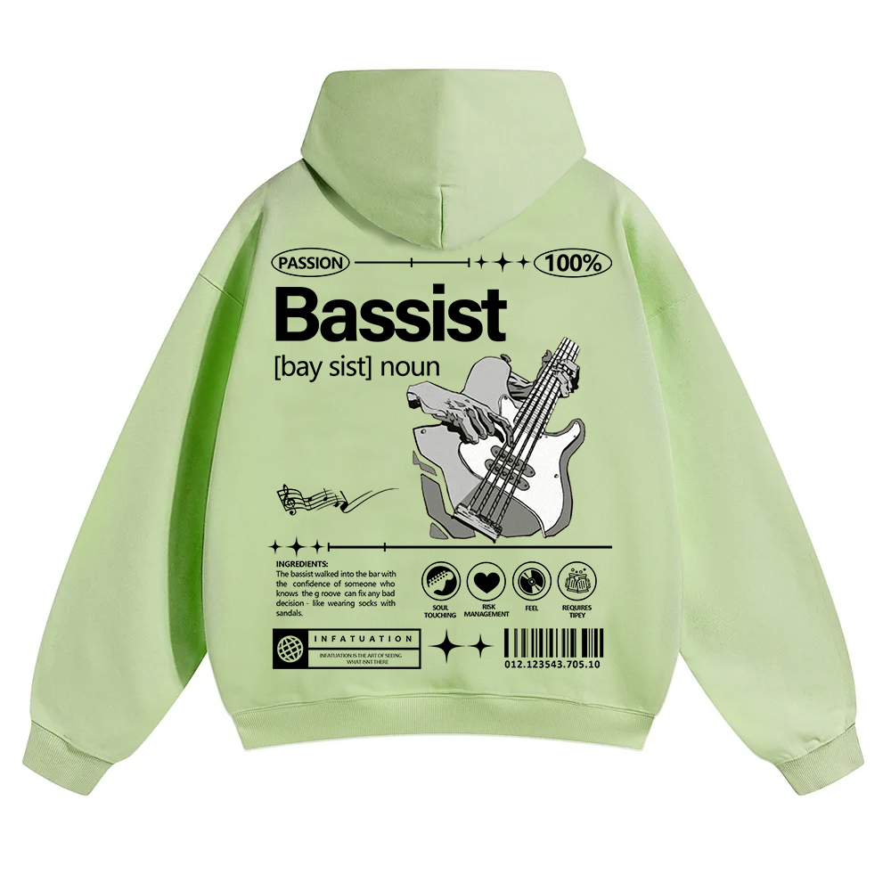 Bassist Unisex Solid Color Hoodie wearishow