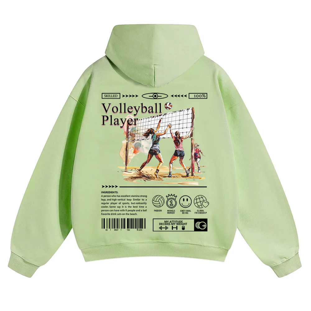 Volleyball Player Unisex Solid Color Hoodie wearishow