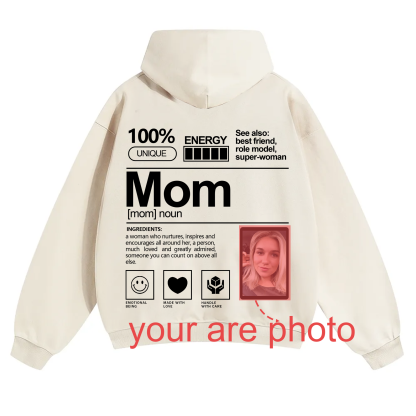 Addcustom Photo Mom Solid Color Hoodie
