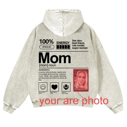 Addcustom Photo Family members Vintage Washed Hoodie