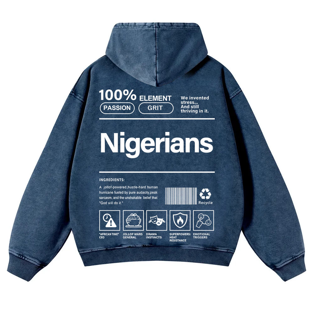 Nigerians Unisex Fit  Washed Hoodie wearishow