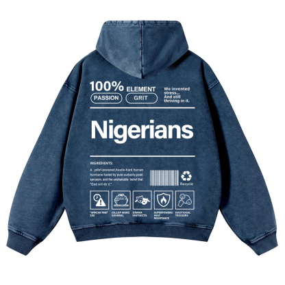 Nigerians Unisex Fit  Washed Hoodie wearishow