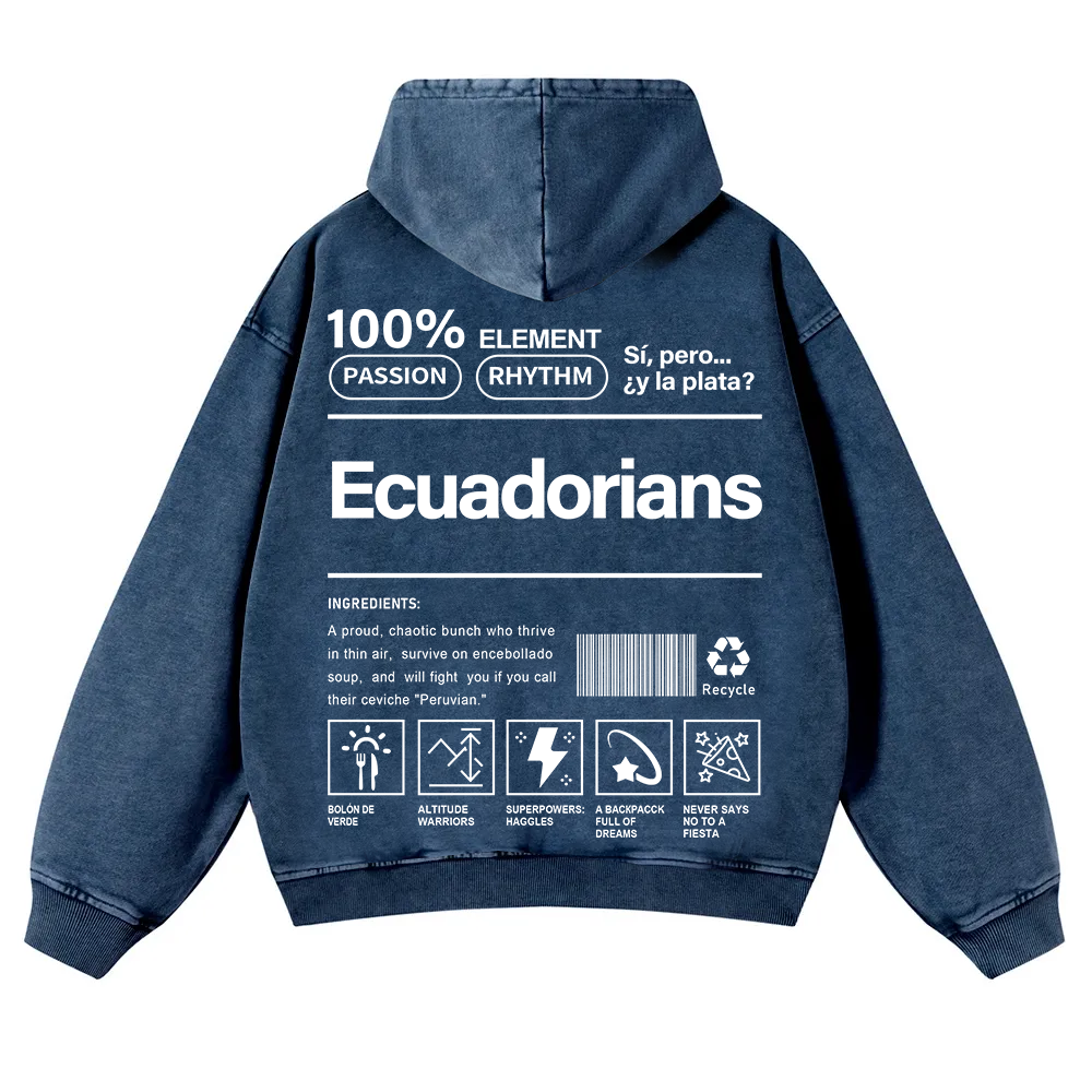 Ecuadorians Unisex Fit  Washed Hoodie wearishow