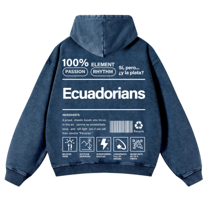 Ecuadorians Unisex Fit  Washed Hoodie wearishow