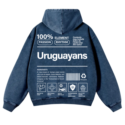 Uruguayans Unisex Fit  Washed Hoodie wearishow