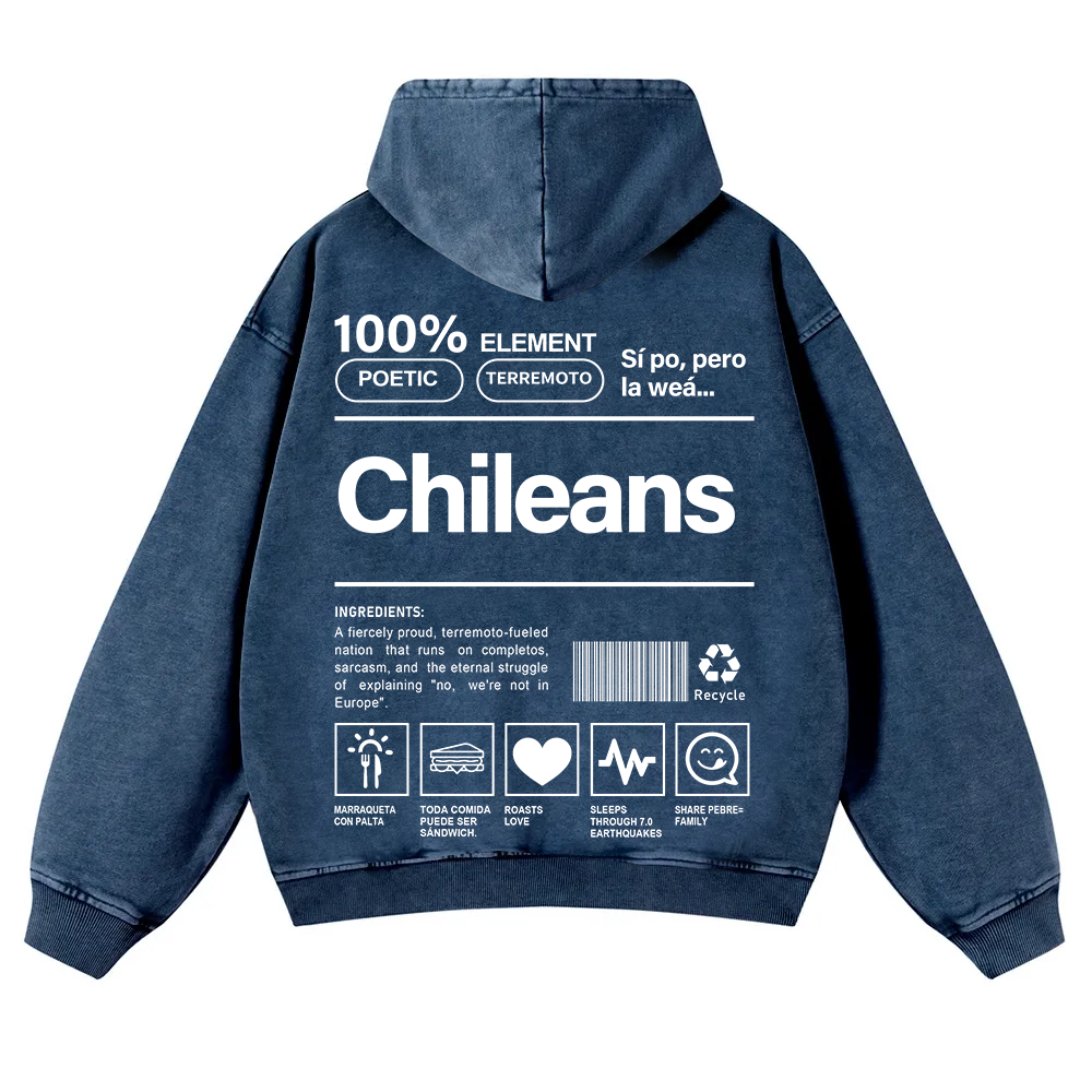 Chileans Unisex Fit  Washed Hoodie wearishow