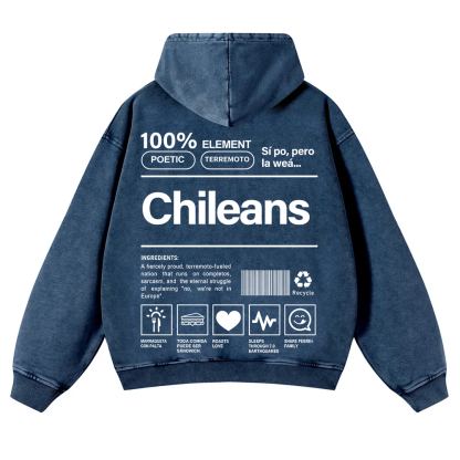Chileans Unisex Fit  Washed Hoodie wearishow