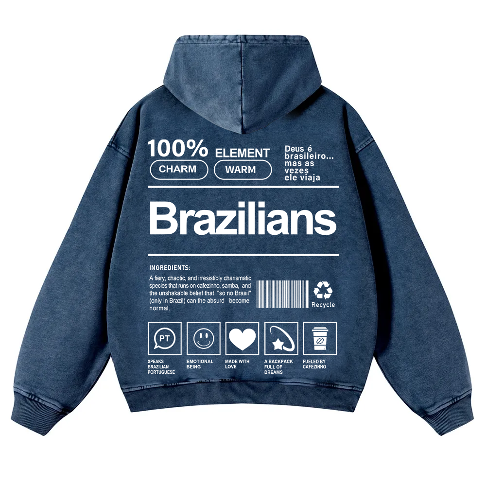Brazilians Unisex Fit  Washed Hoodie wearishow