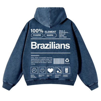 Brazilians Unisex Fit  Washed Hoodie wearishow
