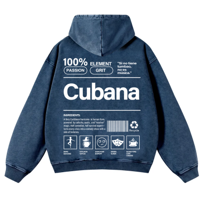 Cubana Unisex Fit  Washed Hoodie wearishow
