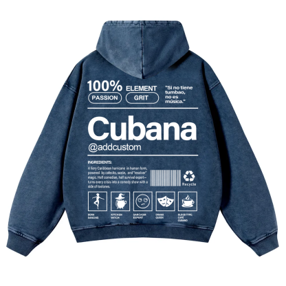 Cubana Addcustom Unisex Fit  Washed Hoodie wearishow