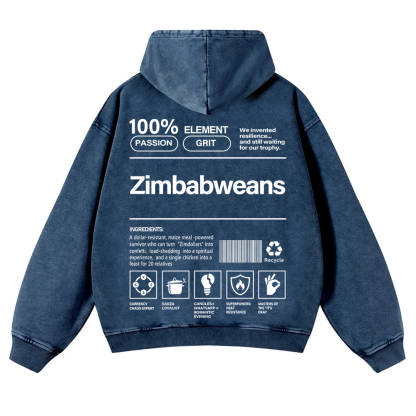 Zimbabweans Unisex Fit  Washed Hoodie wearishow