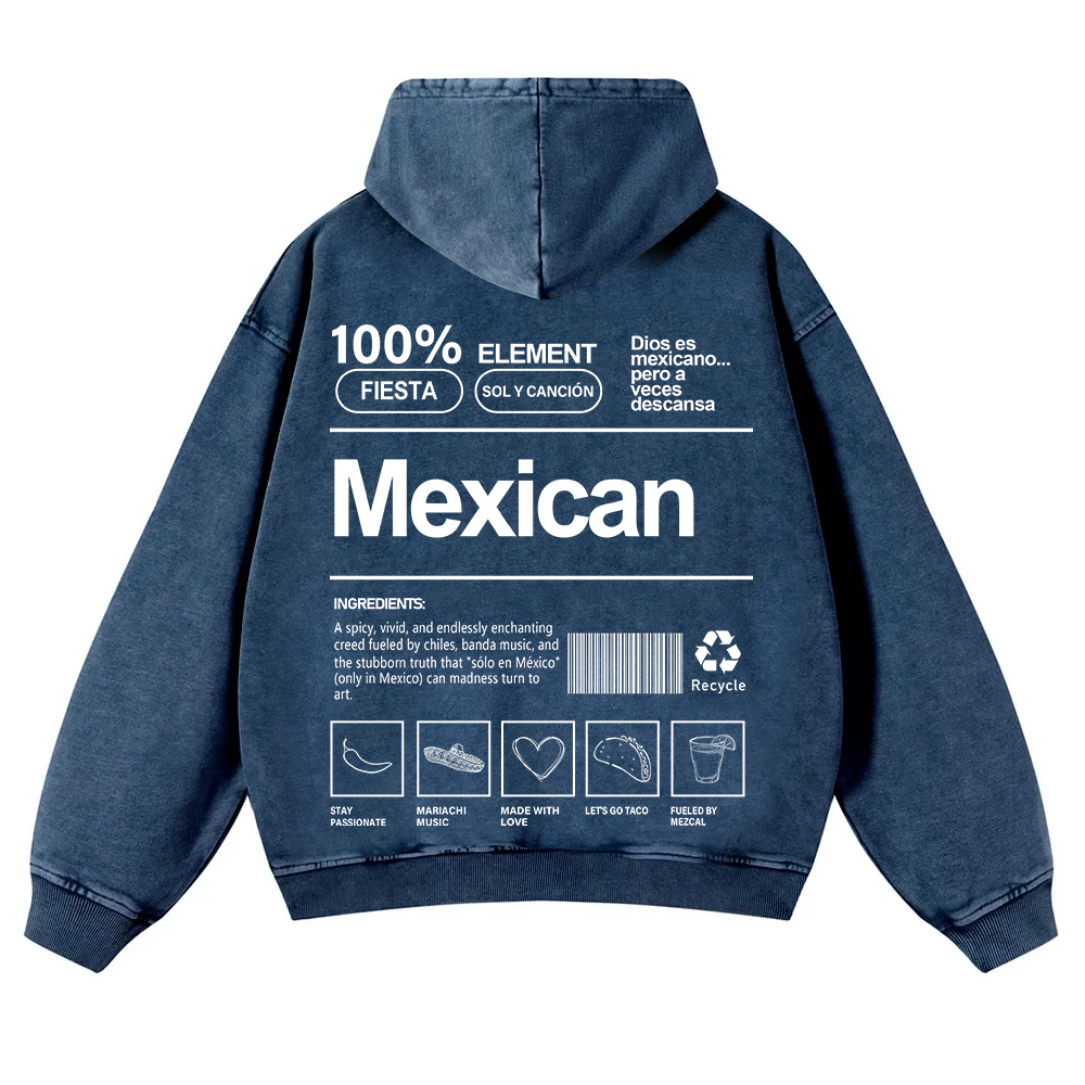 Mexican Unisex Fit  Washed Hoodie wearishow