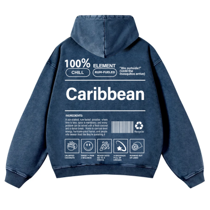 Caribbean Unisex Fit  Washed Hoodie wearishow