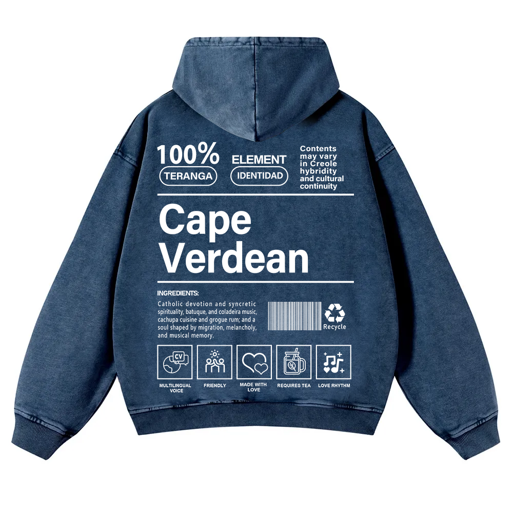 Cape Verdean Unisex Fit  Washed Hoodie wearishow