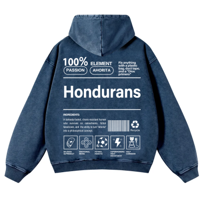 Hondurans  Unisex Fit  Washed Hoodie wearishow