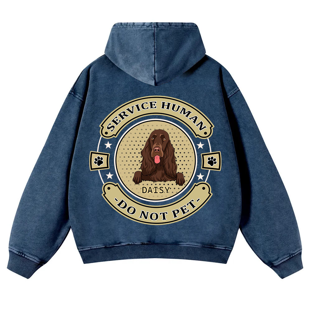 Service Human, Do Not Pet 14- Personalized Custom Unisex Washed Hoodie wearishow