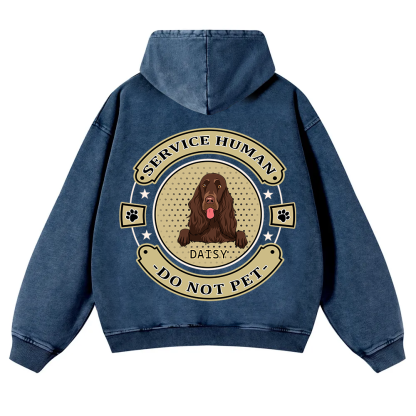 Service Human, Do Not Pet 14- Personalized Custom Unisex Washed Hoodie wearishow