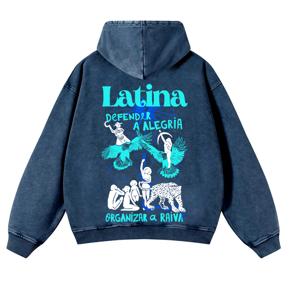 Latina Unisex Fit  Washed Hoodie wearishow