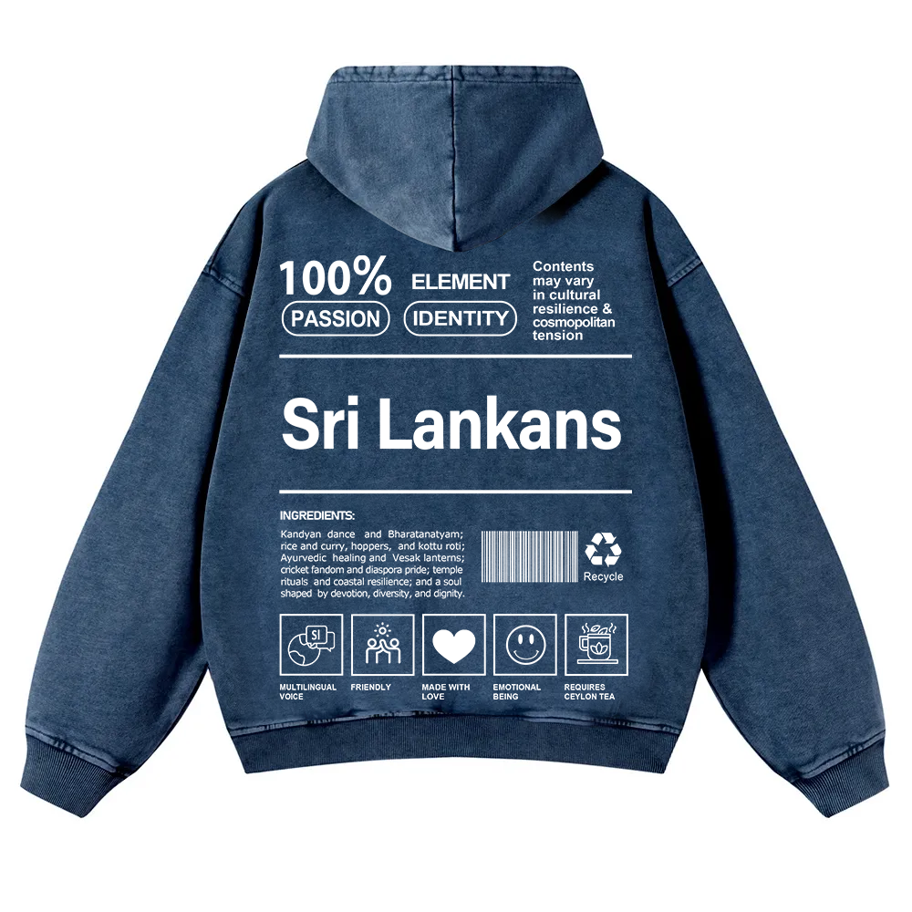 Sri Lankans Unisex Fit  Washed Hoodie wearishow
