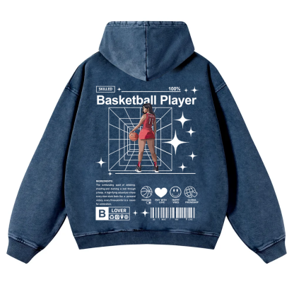 Basketball Player Washed Hoodie wearishow