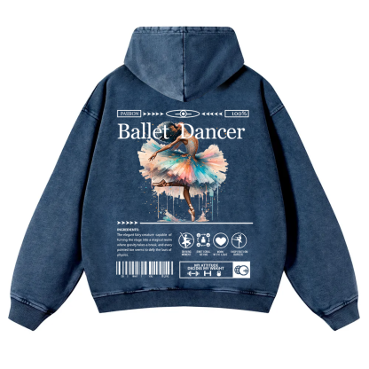 Ballet Dancer Washed Hoodie wearishow