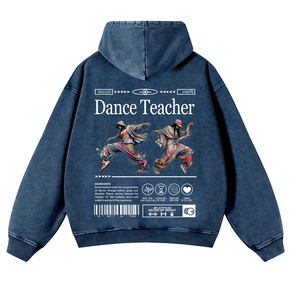 Dance Teacher Washed Hoodie wearishow