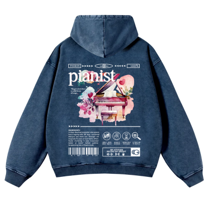 Pianist Washed Hoodie wearishow