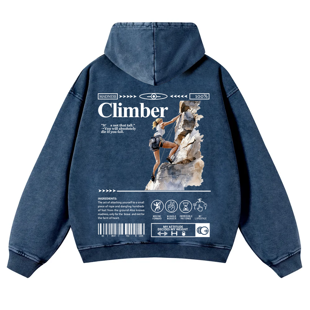 Climber Washed Hoodie wearishow