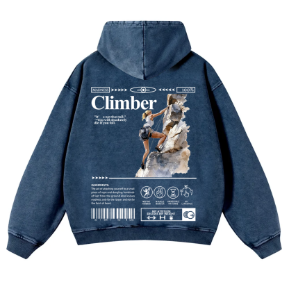 Climber Washed Hoodie wearishow