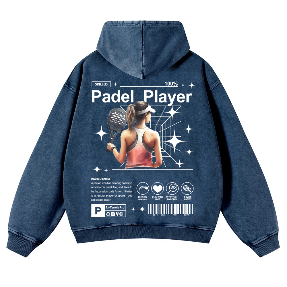 Padel Player Washed Hoodie wearishow