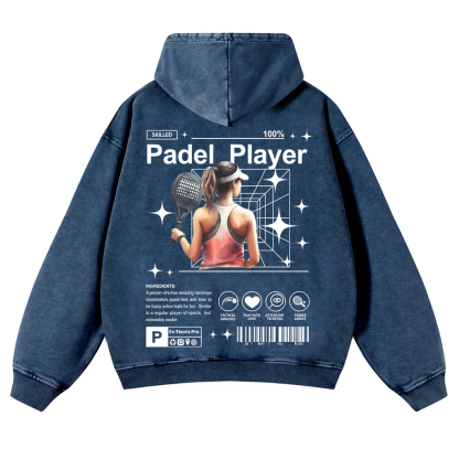 Padel Player Washed Hoodie wearishow