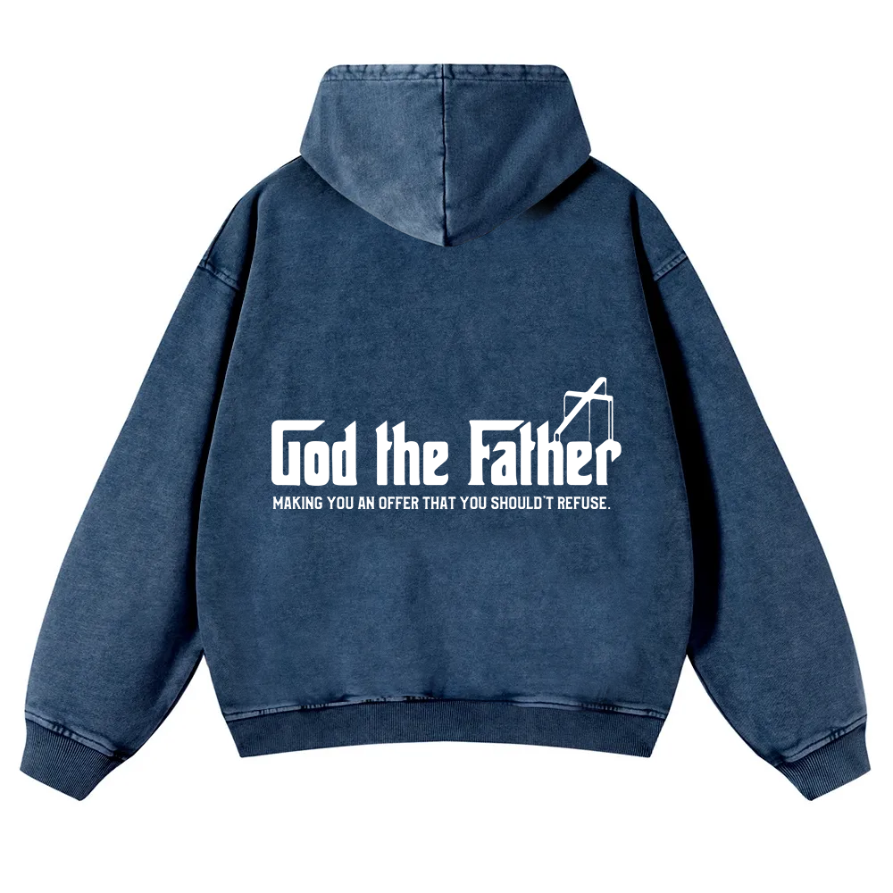 God The Father Christian Washed Hoodie wearishow
