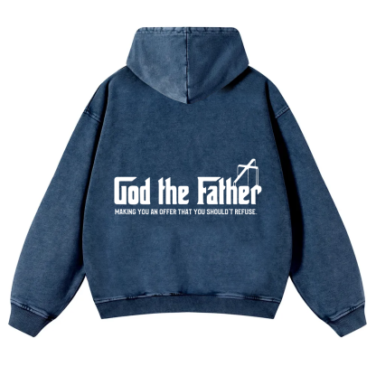 God The Father Christian Washed Hoodie wearishow