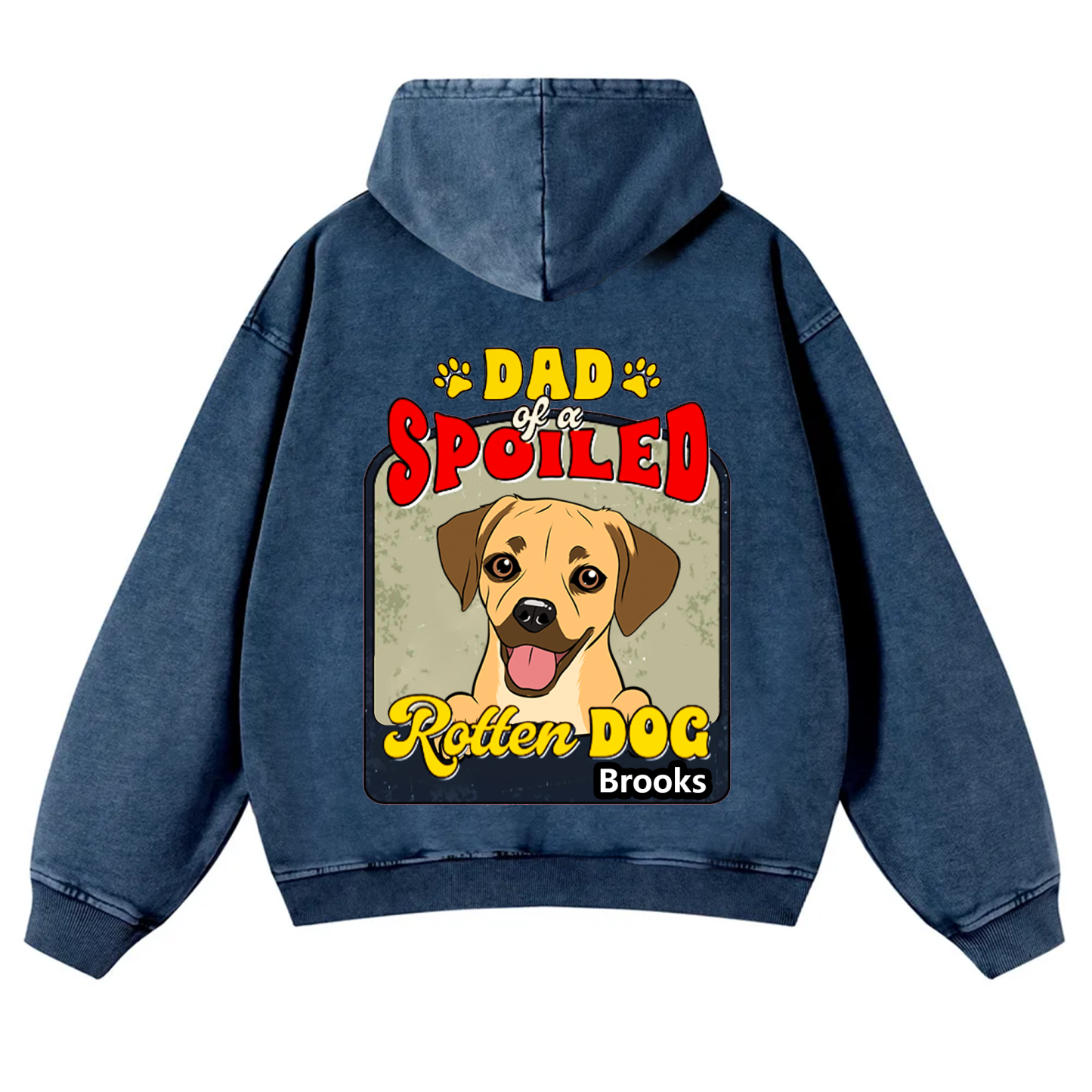 Spoiled Rotten Dog Named - Personalized Custom Unisex Washed Hoodie
