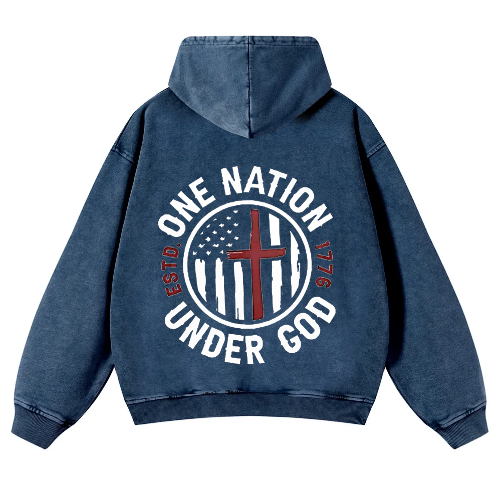 Christianity Washed Hoodie wearishow