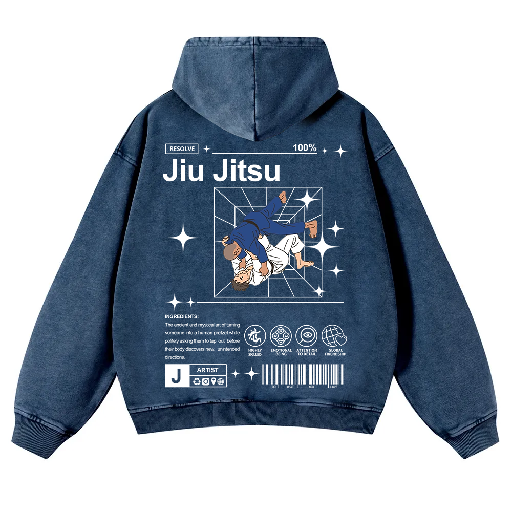 Jiu Jitsu Washed Hoodie wearishow