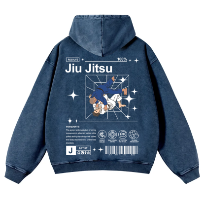 Jiu Jitsu Washed Hoodie wearishow
