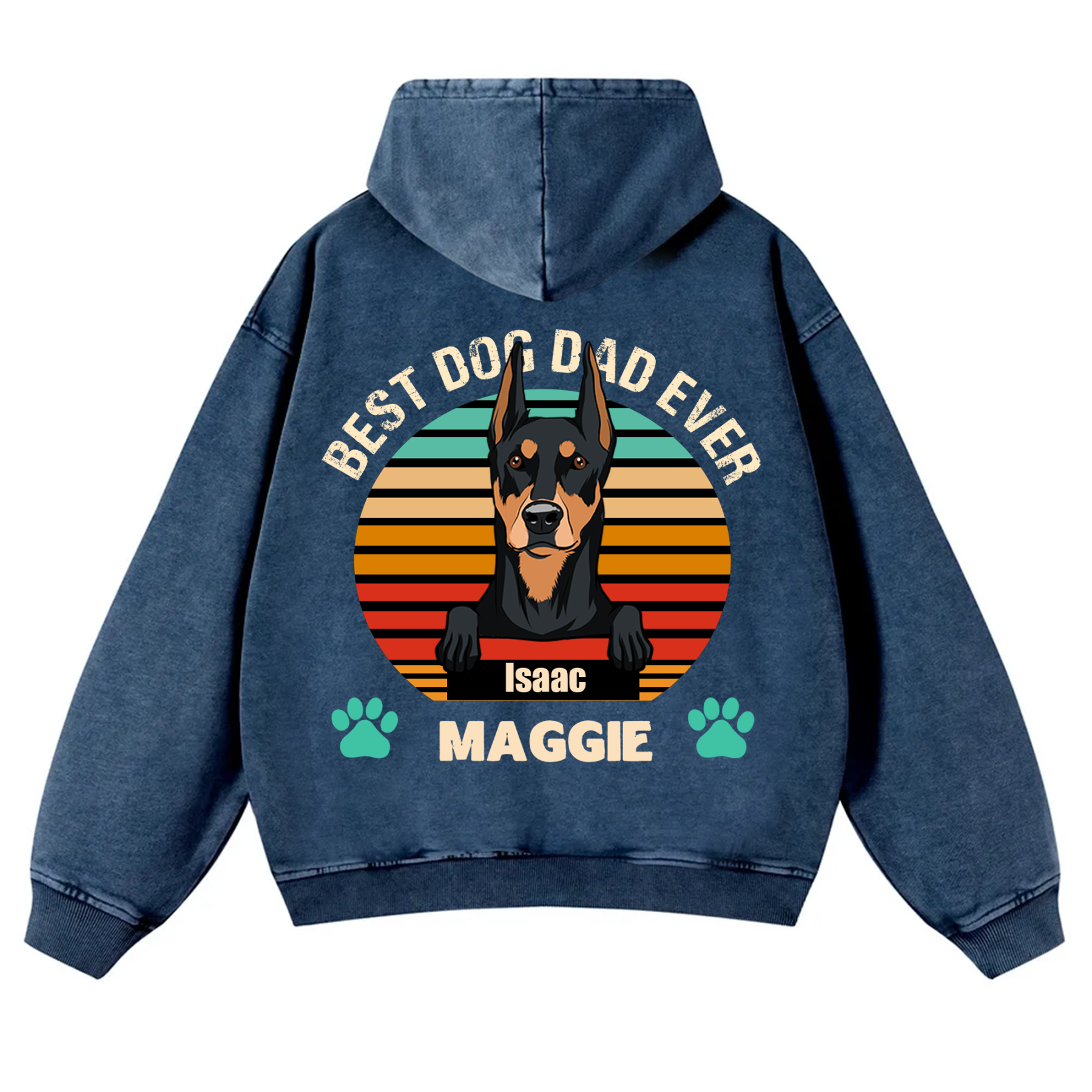 Best Dog Mom and Dad Ever - Personalized Custom Unisex Washed Hoodie