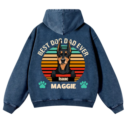 Best Dog Mom and Dad Ever - Personalized Custom Unisex Washed Hoodie