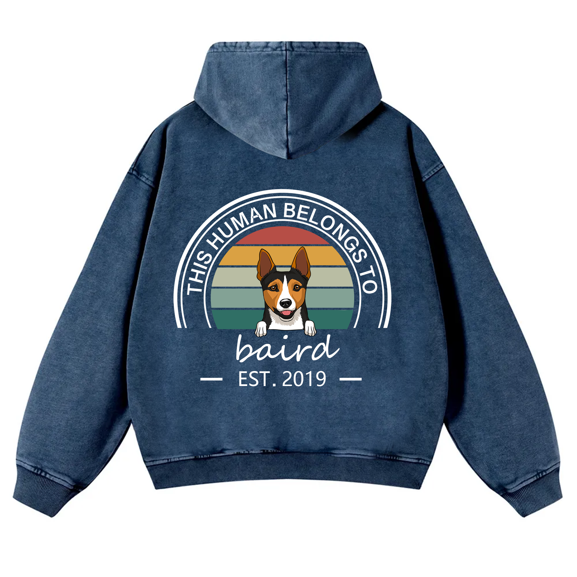 This Human Belongs To 3 - Personalized Custom Unisex Washed Hoodie