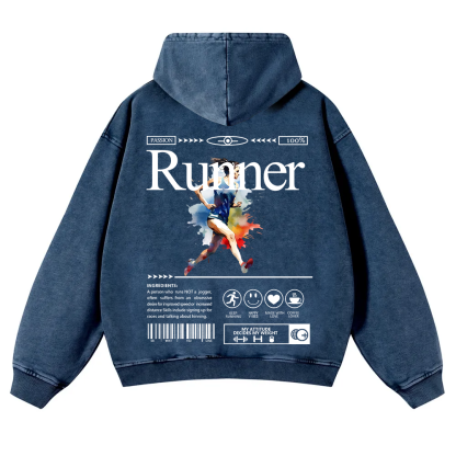 Runner Washed Hoodie wearishow