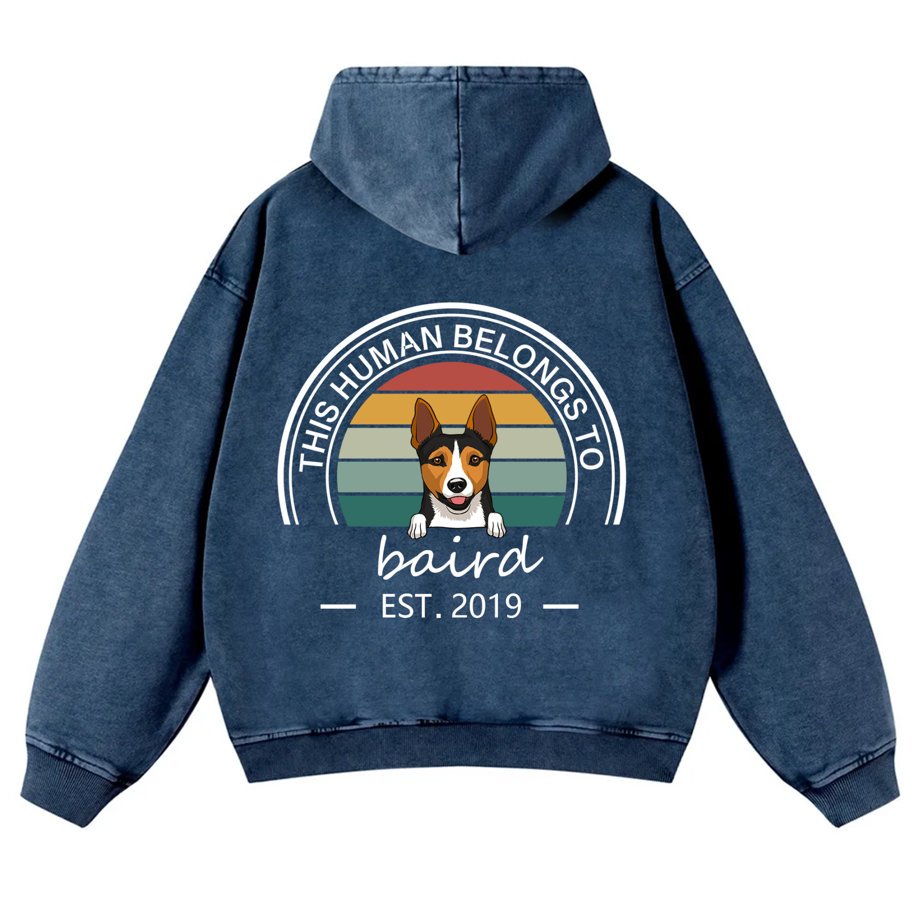 This Human Belongs To 3 - Personalized Custom Unisex Washed Hoodie