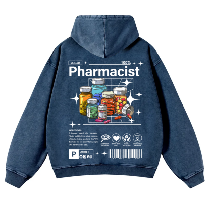 Pharmacist Washed Hoodie wearishow