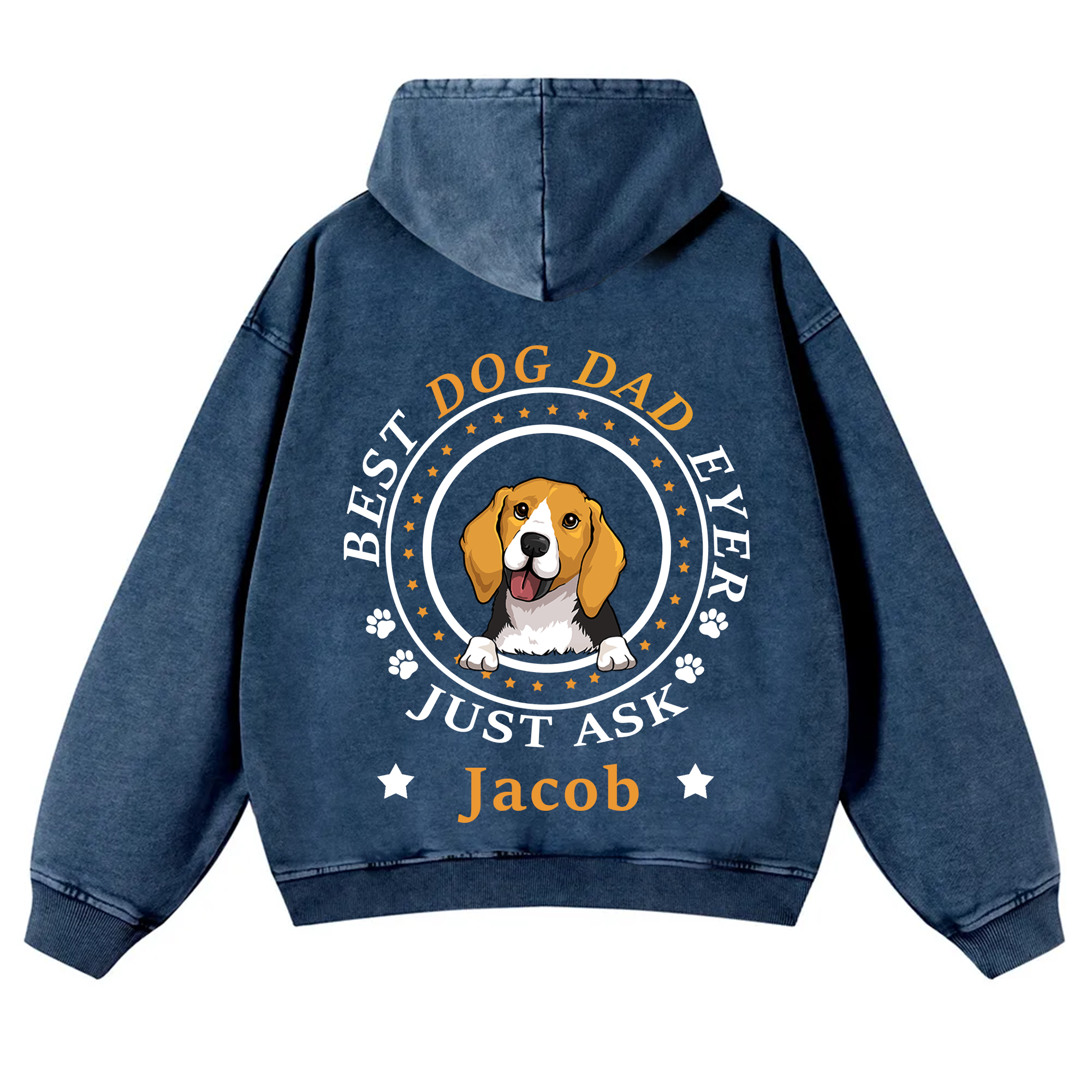 Best Dog Dad/Dog Mum Circle - Personalized Custom Unisex Washed Hoodie