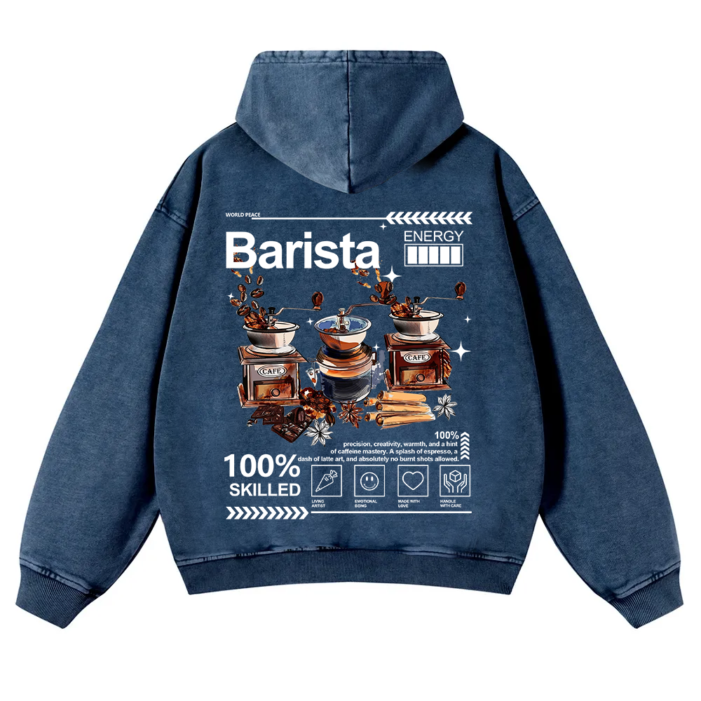 Barista Washed Hoodie wearishow
