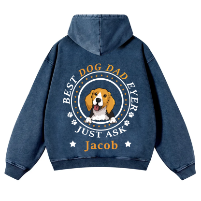 Best Dog Dad/Dog Mum Circle - Personalized Custom Unisex Washed Hoodie